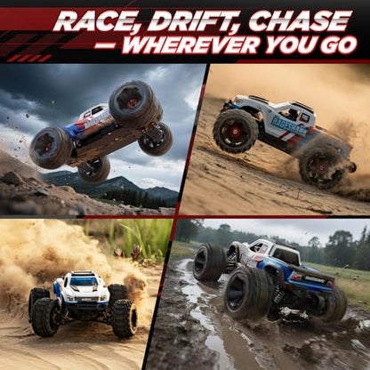 UDIRC Fast RC Cars for Adults, Upgradable 56 MPH, Heavy Duty RC Truck, 4X4 Off Road All Terrain 2.4Ghz RTR 1:16 Remote Control Car, Monster Truck with 2 Rechargeable Batteries for Beginners and Boys