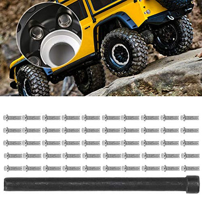 VGEBY RC Car Screw 50Pcs RC Car Wheel Rims Hub Screws Stainless Steel Screws for 1/10 RC Crawler Car - size: M2
