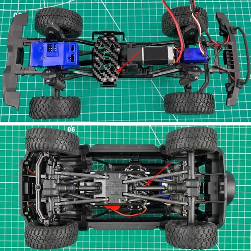 MOHERO TRX4M Carbon Fiber Battery Tray Bracket for 1/18 Defender Bronco K10 F150 RC Crawler Car Upgrade Part