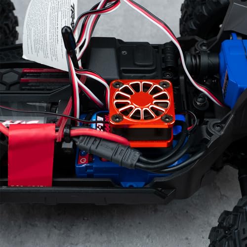 LSG ESC Heat Sink Cooling Fan for Tra-xxas Mini Maxx/Slash 4x4 XRT VXL 3S | Motor Heatsink Cooling Fan Dual Set Compatible with Tra-xxas 1/10 Slash/Stampede/Rustler RC Car Upgrade Parts - color: Red