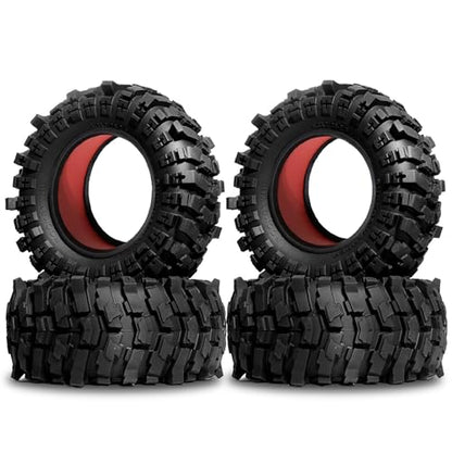 2.6'' Crawler Tires Rubber Mud Tyres OD 5.3'' (4PCS) for Axial SCX10 TRX4/6 GEN7/8 FCX10 RBX10 MJX H8H MK07 KM4 4082/83 1/7 1/8 1/10 Crawler Car (C) - color: C