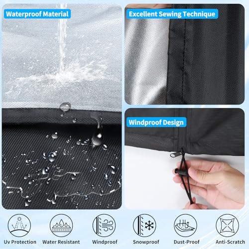 Tire Cover for Storage, Dual-Sided Use, 420D Waterproof Tire Storage Bag with 4 Felt Pads, Waterproof Zipper, Reflective Handles, UV Protection, Dirt-Resistant for Indoor & Outdoor Use –L: 33*47.2 in - size: L: 33*47.2 in