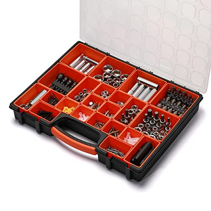 Multi-Purpose Toolbox, Professional Organizer with 24 Bin Compartments, Box Organizer for Hardware, Screws, Bolts, Nuts, Nails, Tools, Arts - size: 1 PCS Multi-Purpose Toolbox