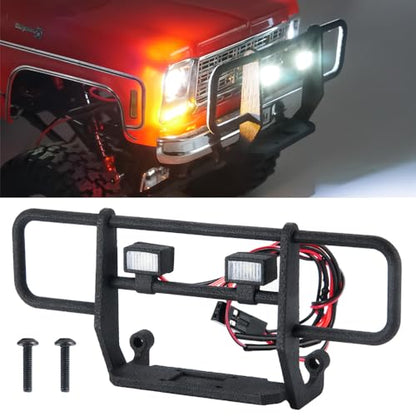 MOHERO RC Front Bumper with 2 LED Light for TRX4M K10 F150 1/18th RC Crawler Car