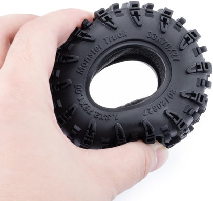 MORLORDY 4Pcs 1.3" Tires - 70mm High Rebound Rubber Tires with Foam Inserts for 1/18 1/24 Micro Crawlera TRX4M SCX24 Upgrade Parts, Style A - color: Style A