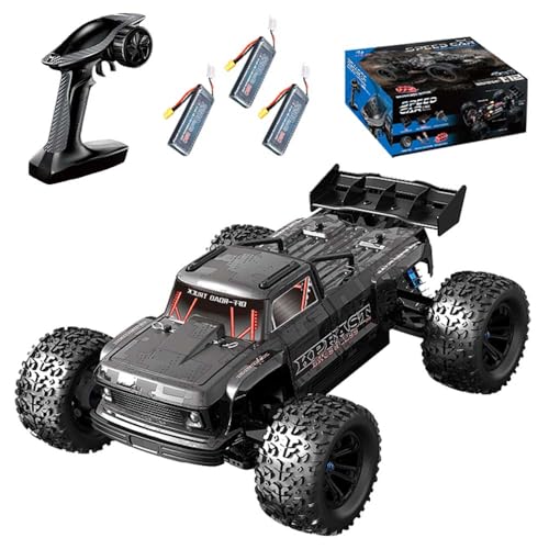 1:12 Fast RC Car 70KPH Brushless Motor for Adults, Waterproof Monster Trucks, 4WD High Speed RC Offroad Truck, 3 Batteries, KF16 (Black) - color: Kf16,3 Batties,black