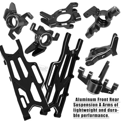 Suspension Arms Set&Steering Block Knuckles&Drive Shaft Axles Upgrades Part for 1/10 Kraton 4S V2 BLX,Outcast 4S V2 BLX,CVD Driveshafts Suspension Arms Hubs Caster Blocks.Black(Only Fit V2) - color: Black(2pcs)