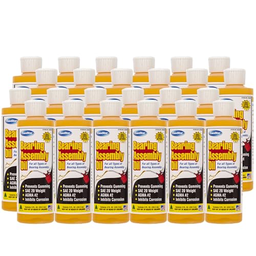 Bearing Assembly Lube Oil, 8 Oz, SAE 20 Weight, Prevents Gumming, Protects Against Rust and Wear, Provides Long-Lasting Lubrication, Withstands Extreme Pressure (Pack of 24) - size: 8 Oz (Pack of 24)