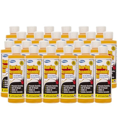 Bearing Assembly Lube Oil, 8 Oz, SAE 20 Weight, Prevents Gumming, Protects Against Rust and Wear, Provides Long-Lasting Lubrication, Withstands Extreme Pressure (Pack of 24) - size: 8 Oz (Pack of 24)