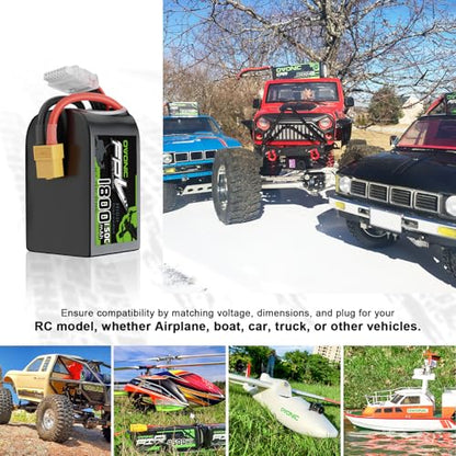 OVONIC 22.2V 150C 1800mAh 6S Lipo Battery