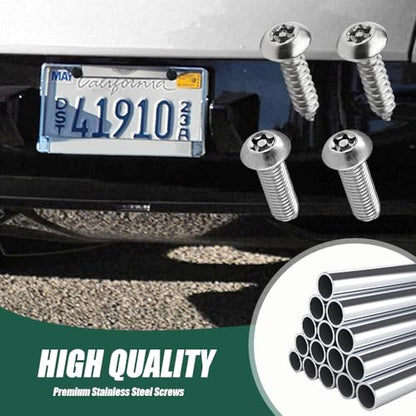Anti Theft License Plate Screws Kits, Tamper Resistant Licence Plate Kit, 1/4"(M6) Security Screws, Rust Proof Stainless Steel Bolts Fasteners Kit for Front Rear Frame Holder Mounting - color: Silver2