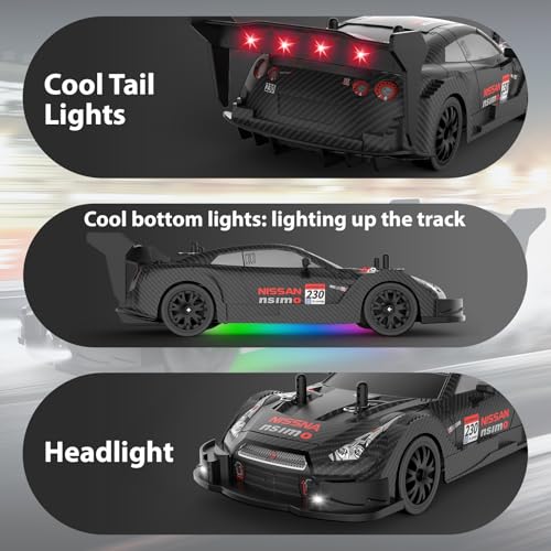 RC Drift Car 1/20 Scale 2.4GHz 4WD Remote Control Cars with Led Lights 22KM/H High Speed &1/28 Scale Gesture Sensing RC Stunt Cars Toys for 6-12 Years Old Boys Girls