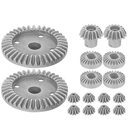 VGEBY Differential Gears, High Precision Metal 16Pcs Set for RC Car Upgrading, 1:18 Scale Universal Fit for Building and Repairing