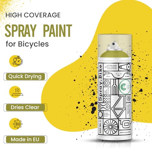 Spray.Bike Spray Paint - Bradbury (Muted Olive Green) | Designed Mainly for Bicycles | Multi-Use Acrylic Spray Paint for Metal, Plastic | High Coverage Bike Paint, 400ml - color: Bradbury
