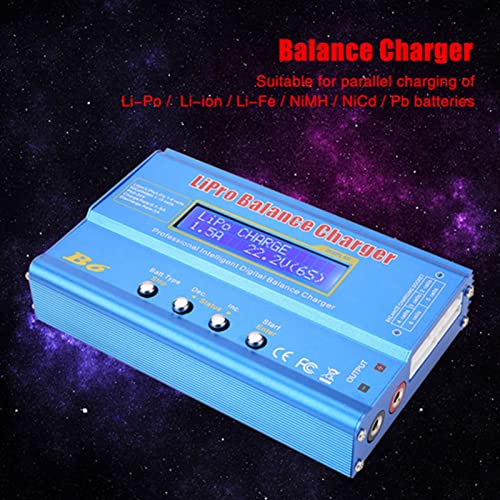 B6 80W Digital LCD Balance Charger Discharger for LiPo NiMH RC Battery (New iMAX B6 LCD Screen Digital RC Lipo NiMh)