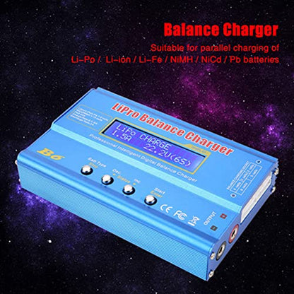 B6 80W Digital LCD Balance Charger Discharger for LiPo NiMH RC Battery (New iMAX B6 LCD Screen Digital RC Lipo NiMh)