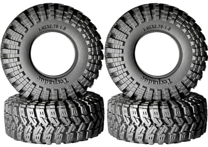 1.3 Crawler Tires 70 * 26mm All Terrain Super King Trekker Rubber Soft Sticky Tyres for 1/18 1/24 Axial SCX24 AX24 FCX24 Ultimate RC Car XC-1 RTR CR-18P EVO Rc Model Upgrade Kits（4 Pcs）