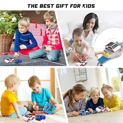 YUZ Mini Remote Control Car Watch Toy with LED Lights, 2.4G RC Cars Toy Car Watch USB Charging Hand Controlled Watch RC Car for Kids Boys Girls for Birthday Christmas Holiday Party Gifts, Pink - color: Pink