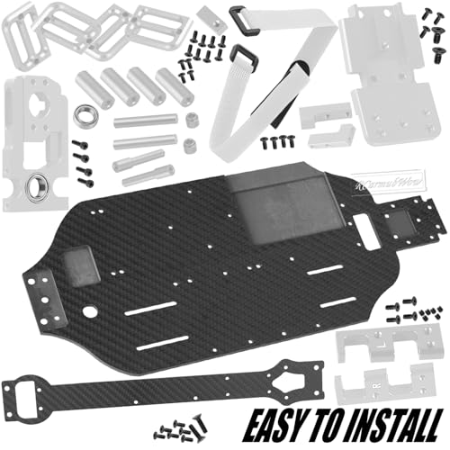 RC Carbon Fibre Chassis Armor Skid Plate Protecter Guard Upgrades Part for 1/10 Slash 4X4 4WD VXL,Front Center Rear Chassis Guard Plate,Silver - color: Silver(1set)