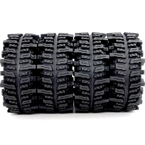 5.0'' Tall RC 1.9 Crawler Tires Soft Sticky T8 Mud Slingers Tyre for 1/10 Rock Crawling TRX4 high Trail SCX10 Wraith Upgrades, HS701545