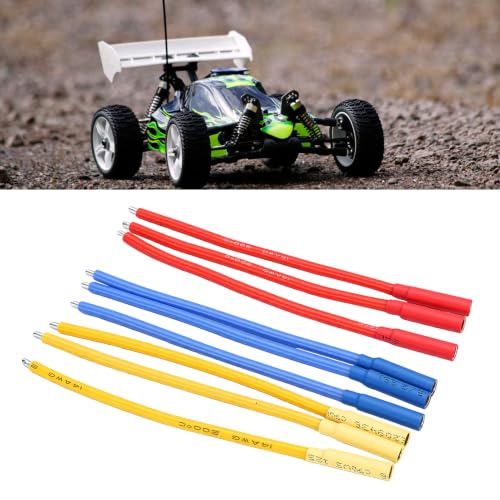 Generic ESC Extension Cable, 14AWG Silicone ESC Wire with 4.0mm Banana Female Connector, 9 Pack 120mm for RC Cars Boats Brushless Motor Setup