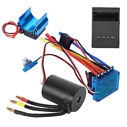 3650 4300KV Brushless Motor & 120A ESC Combo with Heat Sink and Programming Card for /10 RC Car High Speed Upgrades - size: 120A