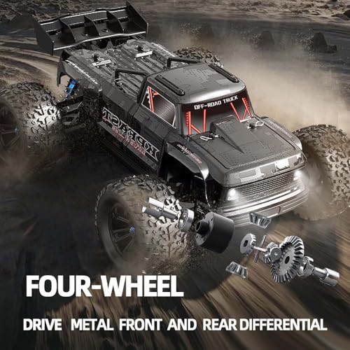 X-Verse KF16 1/12 Brushless RC Buggy, Fast RC Cars for Adults, Max 70KM/H Electric Off Road RC Truck with 3S Battery, High Speed All Terrain RC Waterproof Off-Road Cars, 3 Battery - color: Kf16 Black