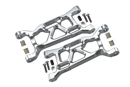 GPM For Losi 1:10 Lasernut U4 Tenacity LOS03028 / Tenacity DB Pro LOS03027V2 Upgrade Parts Aluminum Front Lower Arms - 12Pc Set Silver