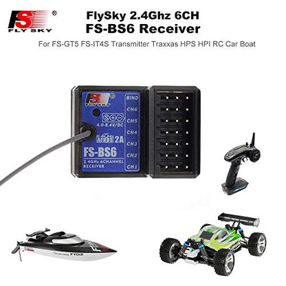 Globact FlySky FS-BS6 Receiver 2.4Ghz 6CH AFHDS2 for FlySky FS-GT5 RC Car Boat Transmitter | 2.4Ghz 6CH Long Range AFHDS2 Surface Receiver Fits RC Car RC Boat - size: 2Pcs