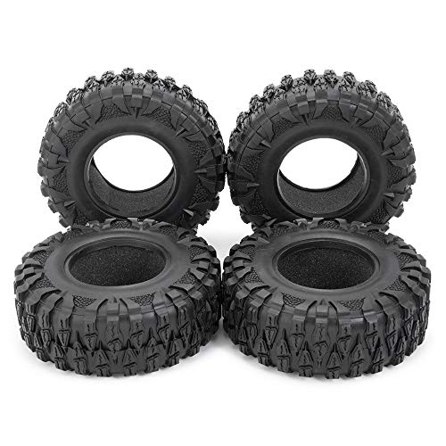 2.2" 120mm RC Rubber Wheel Tires for 1/10th RC Crawler Car | with 4PCS Foam Insert