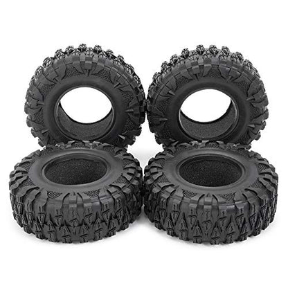 2.2" 120mm RC Rubber Wheel Tires for 1/10th RC Crawler Car | with 4PCS Foam Insert