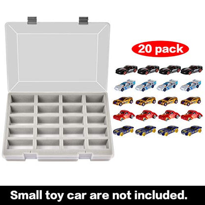 ADAM FULLCASE Hot Wheels Storage Case for 20 Toy Cars, Carrying Box | Portable 20-car Organizer with Fitted Compartments for Die-cast Collections, Easy Storage, Display and Travel, Box Only