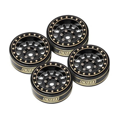 INJORA 42g 1.0 Plus Brass -3.75mm Offset Wheel for 1/24 1/18 RC (Black) - color: Black