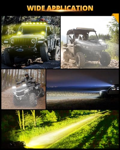 Auxbeam V-MAX Series 4'' Cube LED Light Pod 270° Side Shooter Ditch Lights | 72W 6960LM LED Pod with DRL, Spot Flood Combo Beam, Off-Road Lights with 270° Side shiooter, IP67 Waterproof - color: 4*2.5in Cube LED Pod
