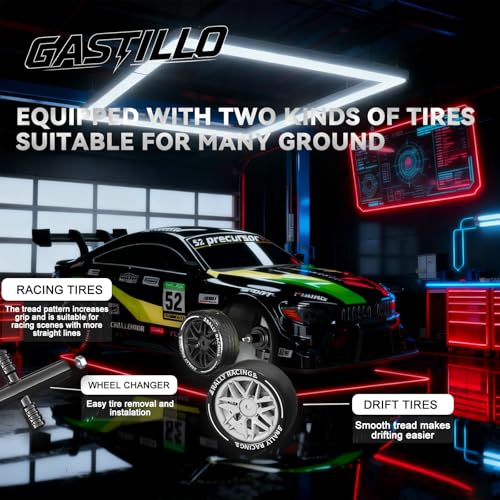 1/16 Scale RC Drift Car for Kids, 4WD Remote Control Race Car, 20KM/H, 2.4Ghz, with LED, for Boys Age 6 7 8-12 13 14 Year Old, Birthday Gifts for Kids