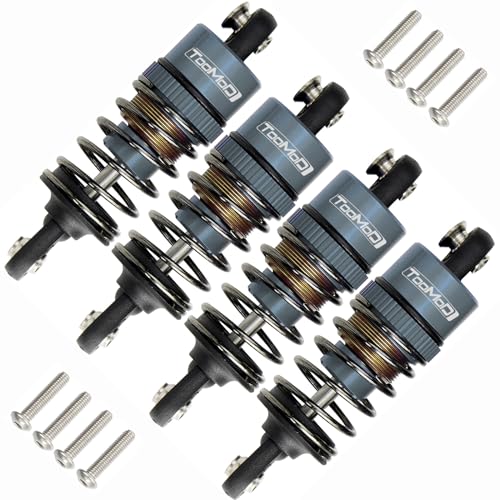 50MM Oil Shock Absorbers Upgrade for 1/10 RC On-Road Cars | Fits Tamiya TT-01/02 / M03-06 / TA05/06 / M05 / M06 - Oil Damper Upgrade - Gray - color: Grey