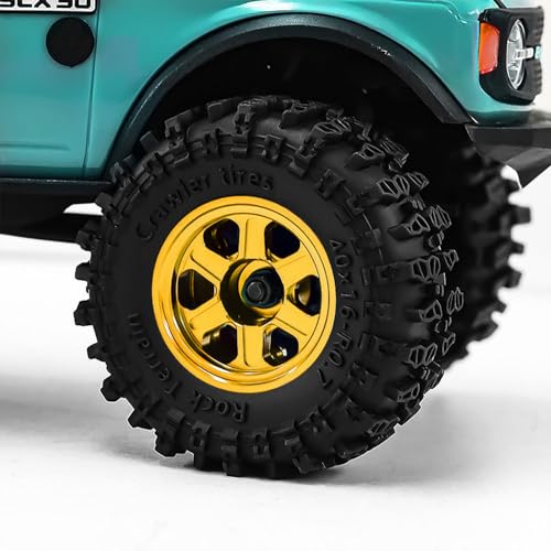 0.7" RC Crawler Cling on Tires, 40x16mm Aggressive Claw-Style Lug Tread Soft Rubber Tires with Foam Inserts for Axial SCX30 Upgrades RC Rock Crawler Car Ford Bronco K10 Ascent-32, 4PCS (Style A)