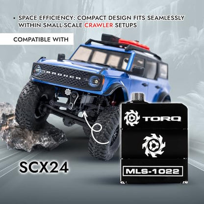 TORQ MLS-1022 High Torque Micro Servo 5.0V - 8.4V with CNC Servo Mounts & Arms - Remote Control Car, RC Car, RC Crawler Axial SCX24 Electronics Upgrades RC Servos (HELIDIRECT) (Black) - color: Scx24 Servo - Black