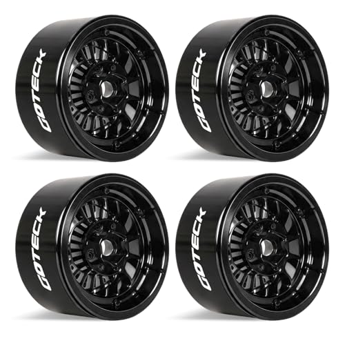 GOTECK RC Rims 1.9 Beadlock Wheels Heavy Duty CNC Aluminum Crawler RC Wheel Rim Set Wheel Hub 4pcs-Set for 1/10 RC Crawler, TRX4 Axial SCX10 II SCX10 III Redcat Gen8, RC4WD D90 - color: GS2911