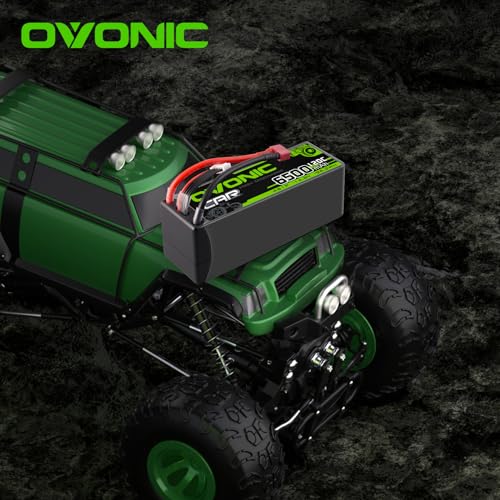 OVONIC 4S LiPo Battery 14.8V 6500mAh 120C with T Plug for RC Car RC Truck Airplane Helicopter Boat Car Racing RC Hobby (2 Packs)