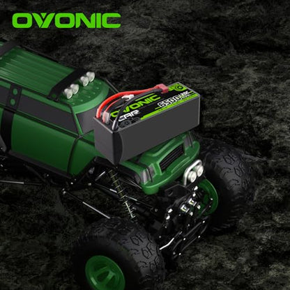 OVONIC 4S LiPo Battery 14.8V 6500mAh 120C with T Plug for RC Car RC Truck Airplane Helicopter Boat Car Racing RC Hobby (2 Packs)