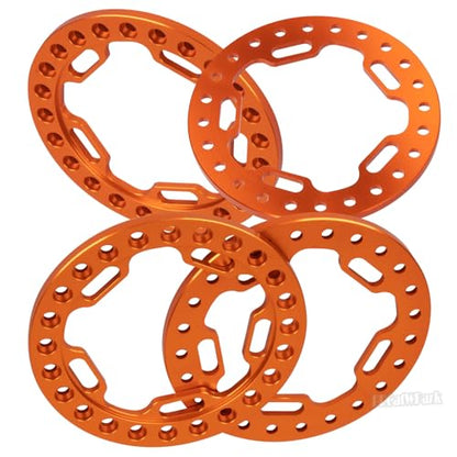 Metal 1.9 Beadlock Wheels Replacement Ring for 1/10 TRX4 SCX10 90046 90047 Crawler RC Car,4Pcs RC 1.9 Beadlock Wheels Replacement Ring,Orange - color: Orange - (Beadlock Ring)