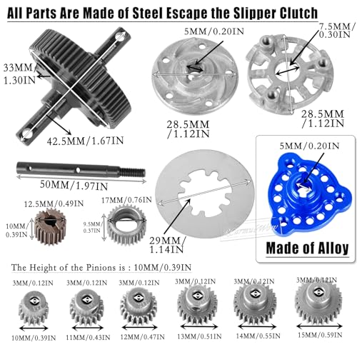 RC Transmission Complete Upgrades Part for 1/10 Slash 2WD(VXL),Rustler 2WD(VXL),Stampede 2WD(VXL),Bandit 2WD(VXL),Alloy Aluminum Gearbox,Replace #3695,Navy Blue &Titanium - color: Navy Blue&titanium(1set)