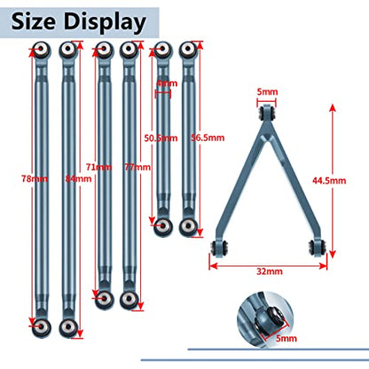 Maleonn RC Aluminum Alloy Suspension Links Rod Link Chassis Linkage for 1/24 RC Crawler Car SCX24 Links Upgrades AXI00005 Accessories - Titanium - color: Titanium