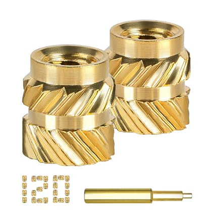 QSJ 120Pcs Threaded Inserts Heat Set Inserts Kit M3x5.7x4.6 Brass Insert Nut with Soldering Iron Tip for 3D Printed Plastic Materials - size: (120pcs) M3x5.7x4.6
