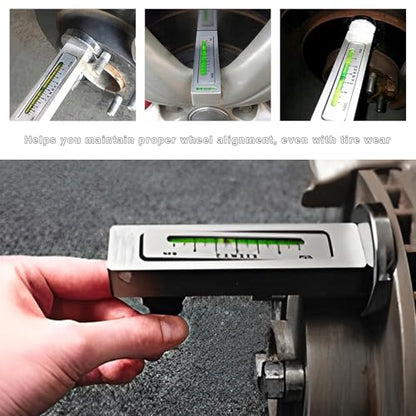 Adjustable Magnetic Gauge Tool, Wheel Camber Caster Pillar Alignment Tool, Universal Camber Strut Wheel Alignment Gauge for SUV Truck RV Tire Repair, Car Accessories (White) - color: White