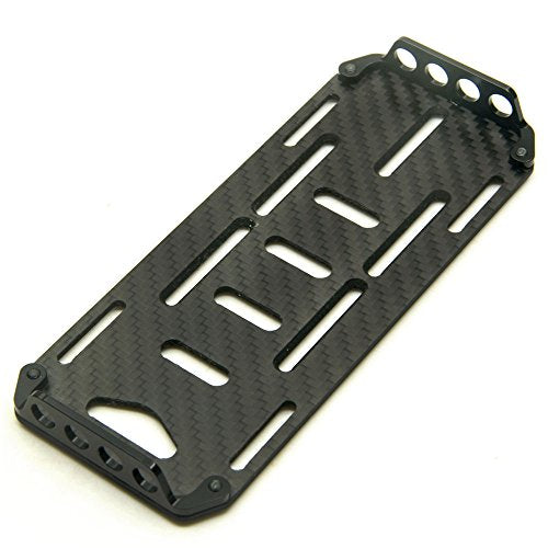 RC Battery Mount Plate, Carbon Fiber Battery Tray Protection Plate Black Battery Mounting Plate for Axial SCX10 CC01 F350 D90 1/10 RC Crawler Car Upgrades Accessories (Black) - color: Black