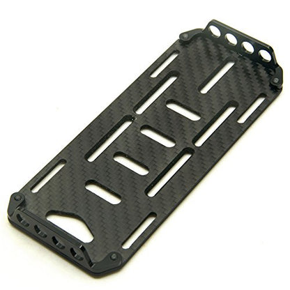 RC Battery Mount Plate, Carbon Fiber Battery Tray Protection Plate Black Battery Mounting Plate for Axial SCX10 CC01 F350 D90 1/10 RC Crawler Car Upgrades Accessories (Black) - color: Black