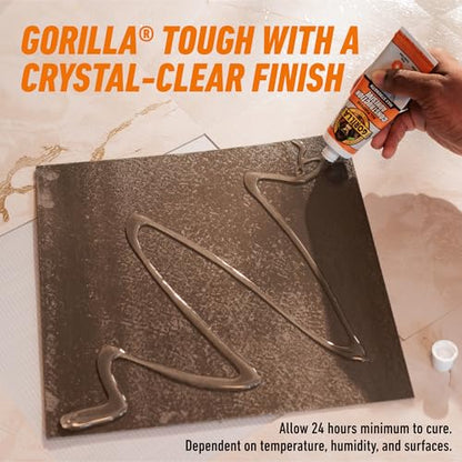 Gorilla Max Strength Construction Adhesive, 2.5 oz (Pack of 3), Clear, Waterproof for Quick Fixes Touch Ups, Bonds Wood Metal Glass Tile Stone Drywall, Indoor Outdoor Gap-Filling Paintable - size: 2.5oz (Pack of 3), style: 1 Pack