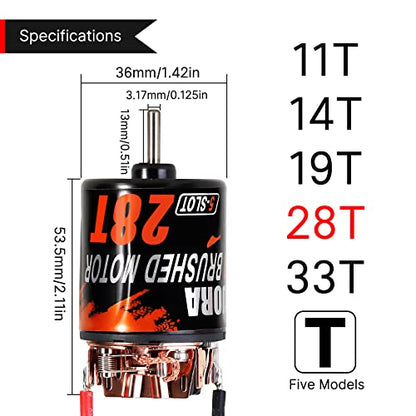 INJORA 540 Brushed Motor Waterproof 5-Slot 28T for 1/10 Scale RC Model Car Crawler Truck Buggy (INM10) - size: 28T